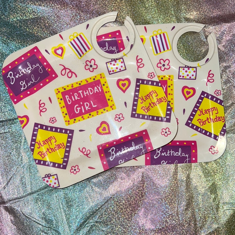 Lolita Love My Party, Birthday Girl 8-1/2-Inch Square Appetizer Plates.